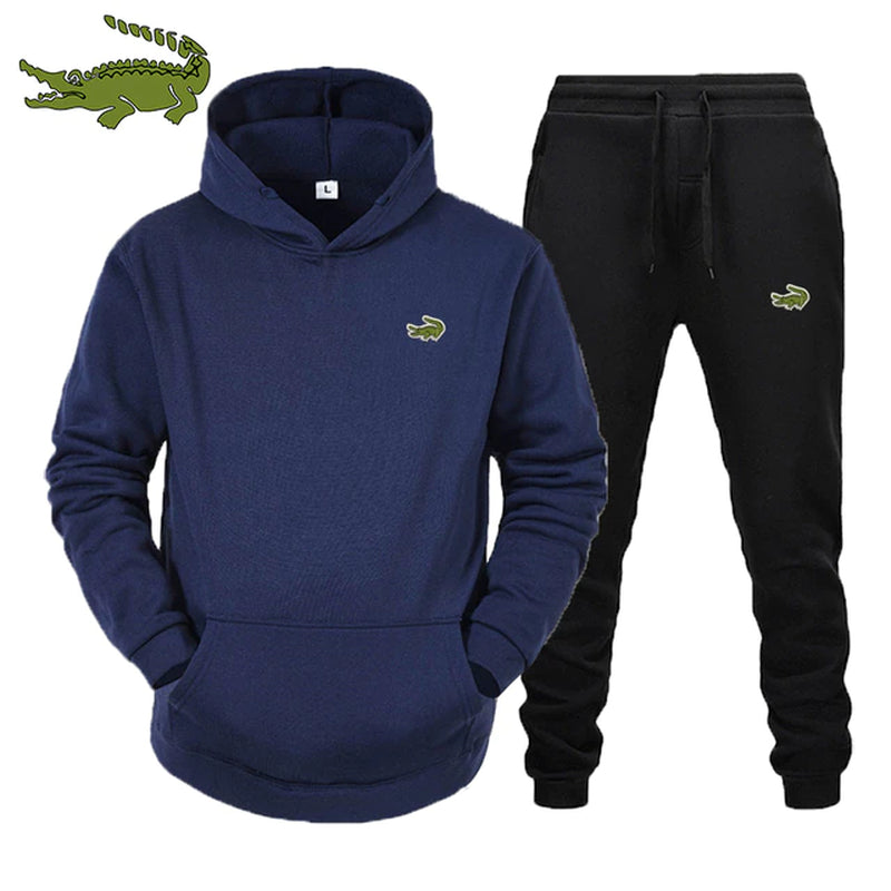 2022  High Quality Men'S Suit Fashion Casual Tracksuit 2 Piece Hoodie Pullover Sports Clothes Sweatshirt Jogging Set