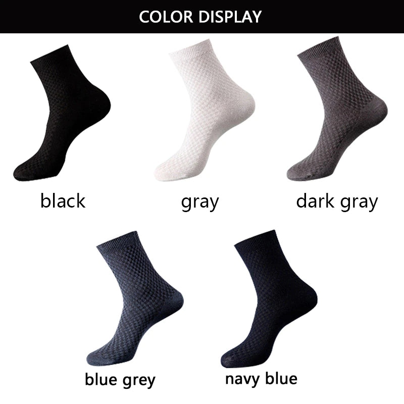 High Quality 10 Pairs/Lot Men Bamboo Fiber Socks Men Breathable Compression Long Socks Business Casual Male Large Size 38-45