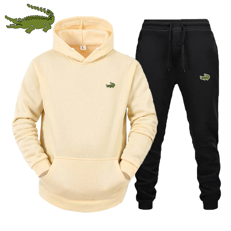 2022  High Quality Men'S Suit Fashion Casual Tracksuit 2 Piece Hoodie Pullover Sports Clothes Sweatshirt Jogging Set