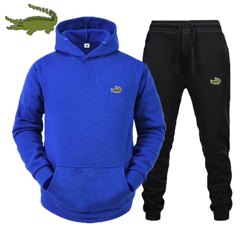 2022  High Quality Men'S Suit Fashion Casual Tracksuit 2 Piece Hoodie Pullover Sports Clothes Sweatshirt Jogging Set