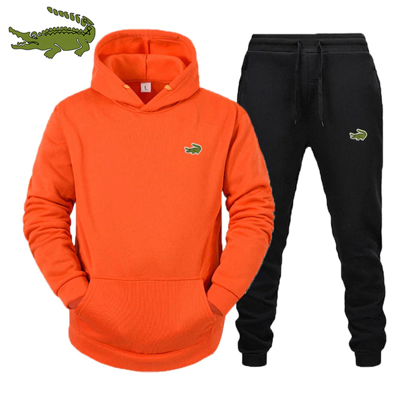 2022  High Quality Men'S Suit Fashion Casual Tracksuit 2 Piece Hoodie Pullover Sports Clothes Sweatshirt Jogging Set