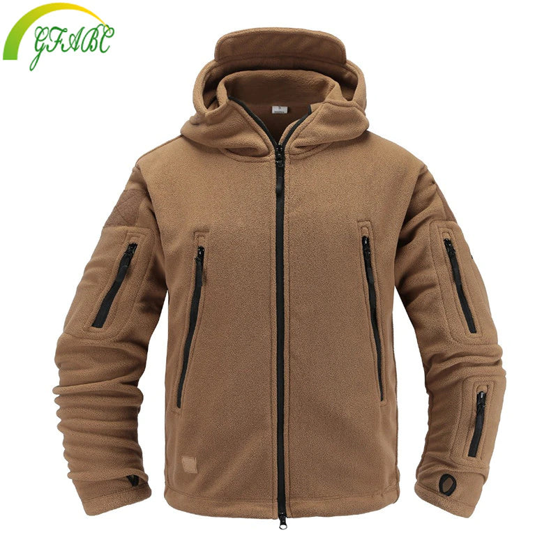 New Outdoor Fleece Softshell Jacket Military Tactical Man Polartec Thermal Polar Hooded Outerwear Coat Army Clothes