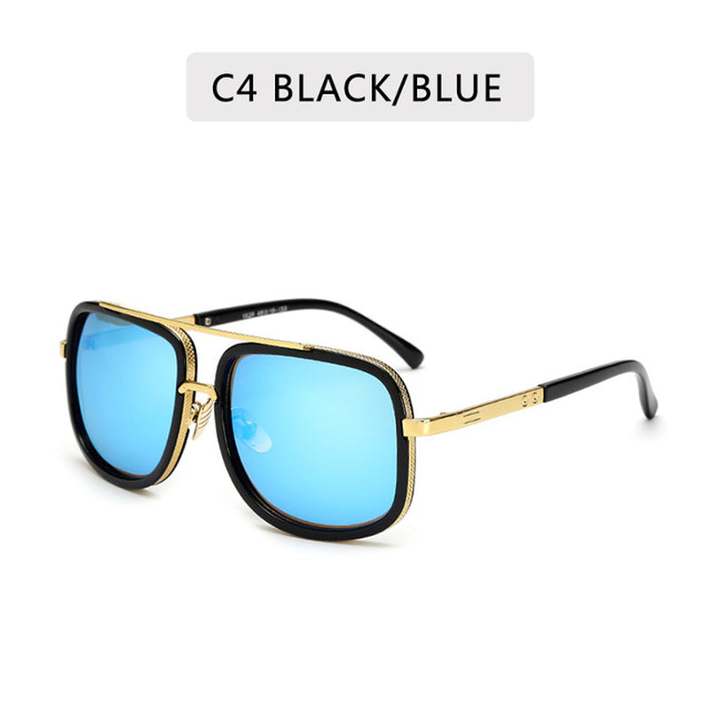 New Fashion Big Frame Sunglasses Men Square Metal Sun Glasses Women Retro Sun Glasses Vintage High Quality Gafas Oculos De Sol