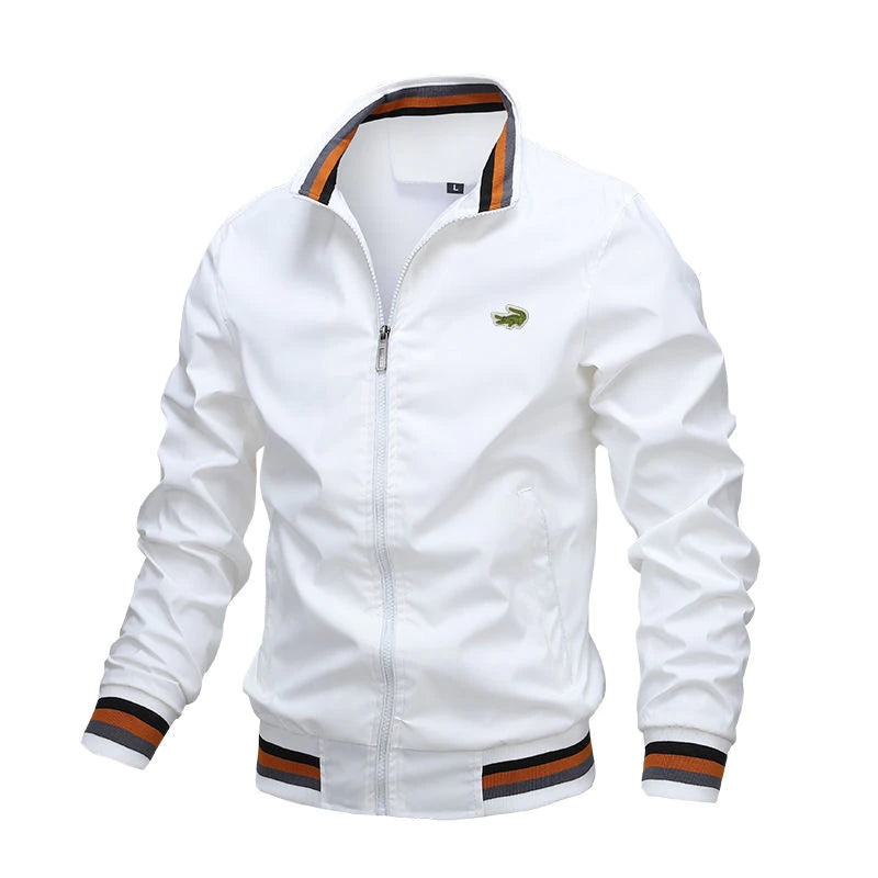 2022 Embroidery  Autumn and Winter Men'S Stand Collar Casual Zipper Jacket Outdoor Sports Coat Windbreaker Jacket for Men