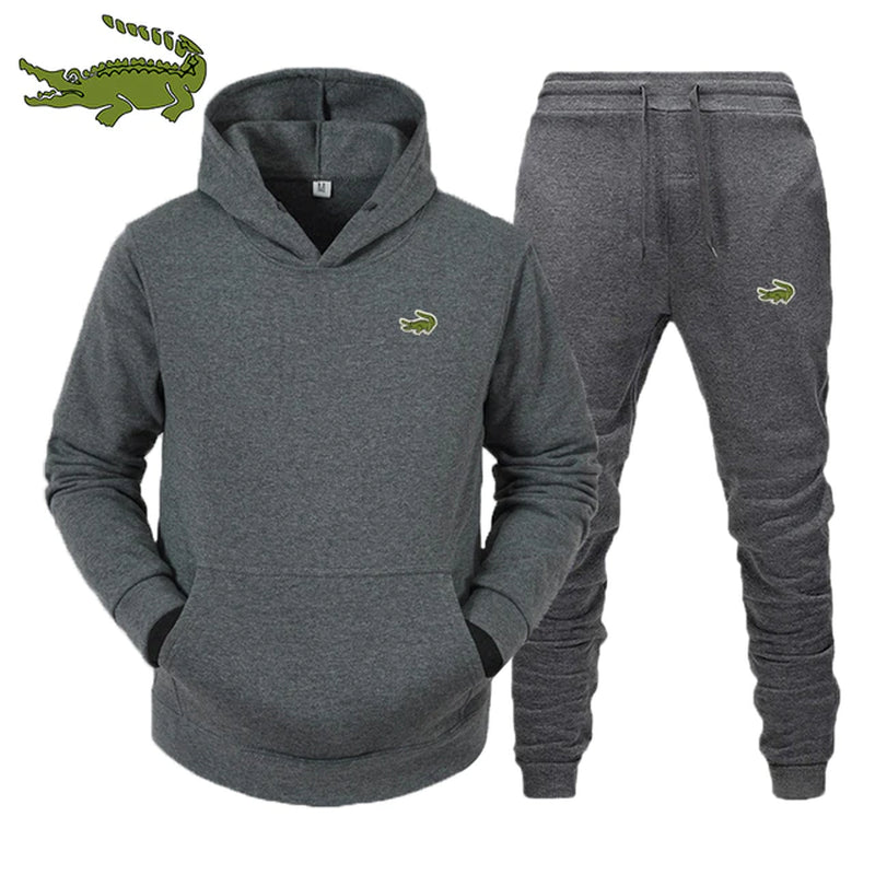 2022  High Quality Men'S Suit Fashion Casual Tracksuit 2 Piece Hoodie Pullover Sports Clothes Sweatshirt Jogging Set